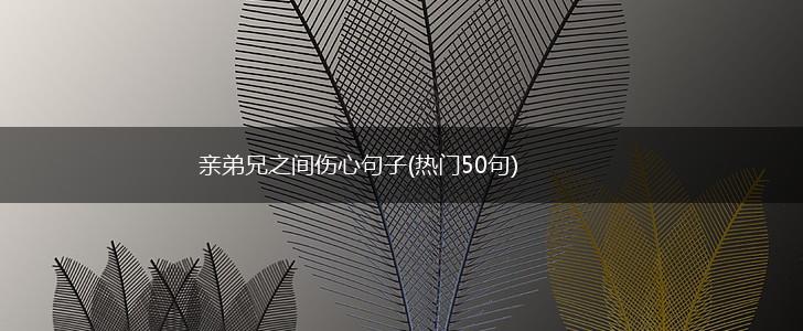 亲弟兄之间伤心句子(热门50句),第1张