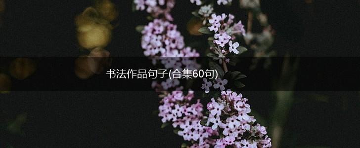 书法作品句子(合集60句),第1张