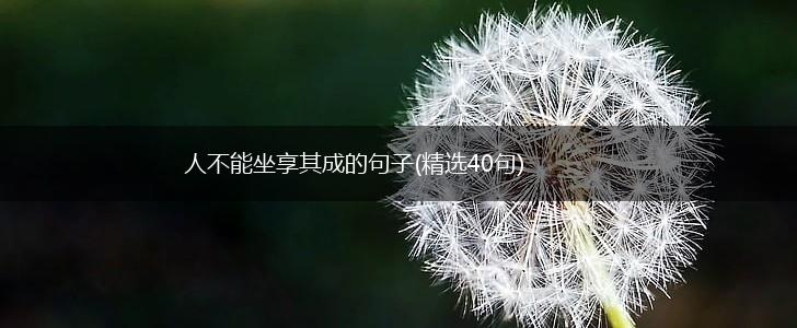 人不能坐享其成的句子(精选40句),第1张
