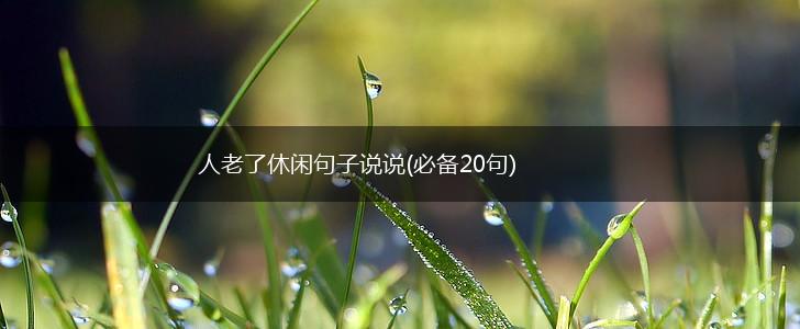 人老了休闲句子说说(必备20句),第1张