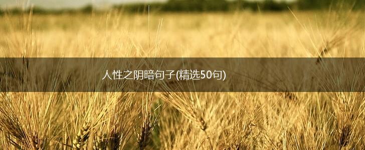 人性之阴暗句子(精选50句),第1张