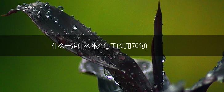 什么一定什么补充句子(实用70句),第1张