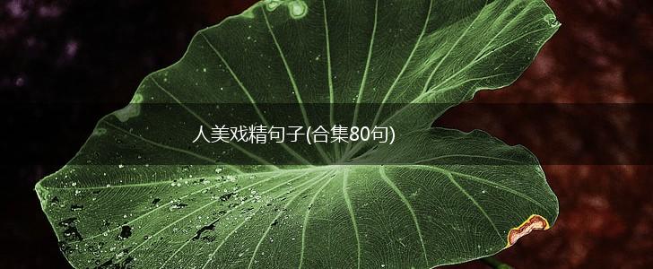 人美戏精句子(合集80句),第1张