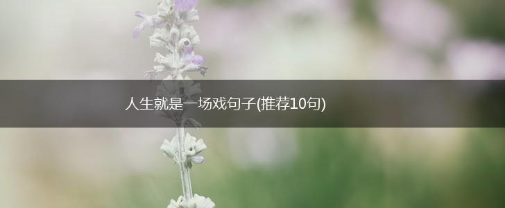 人生就是一场戏句子(推荐10句),第1张