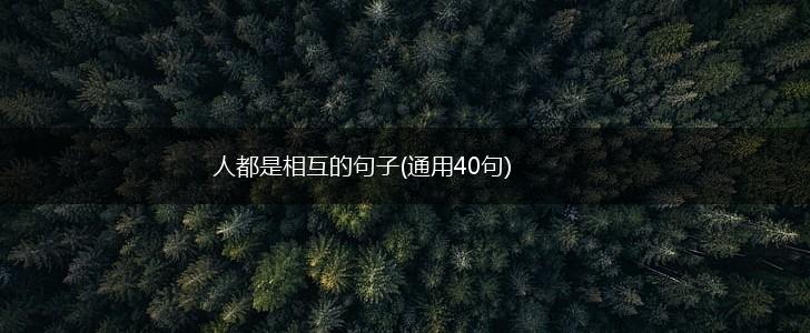 人都是相互的句子(通用40句),第1张