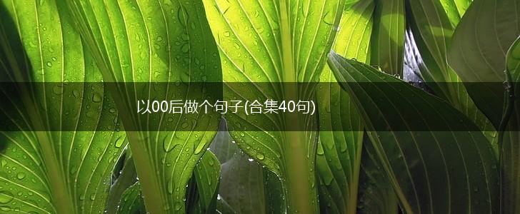 以00后做个句子(合集40句),第1张