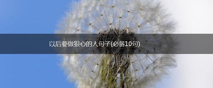 以后要做狠心的人句子(必备10句),第1张