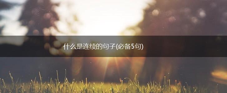 什么是连续的句子(必备5句),第1张